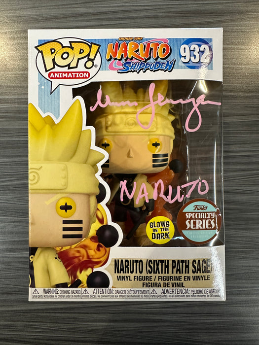 Funko POP! Animation: Naruto Shippuden - Naruto (Sixth Path Sage)(GiTD)(Specialty Series)(Signed/Maile Flanagan/JSA) [C] #932