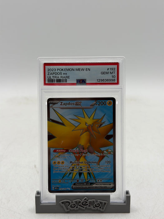 2023 POKEMON MEW EN Zapdos ex #192 Ultra Rare [GEM MT PSA 10]