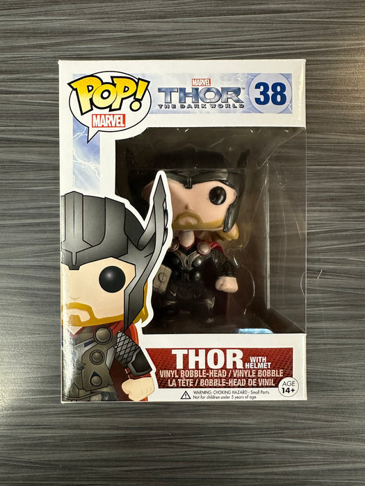 Funko POP! Marvel: Thor w/ Helmet [Missing Sticker] (Damaged Box) #38