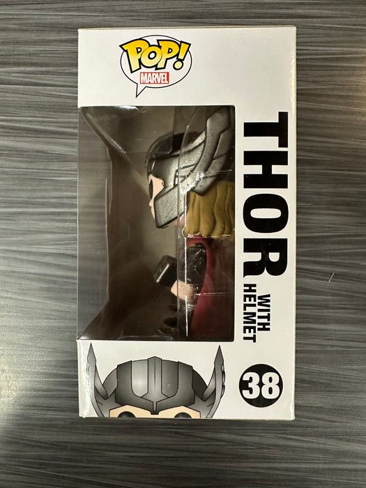 Funko POP! Marvel: Thor w/ Helmet [Missing Sticker] (Damaged Box) #38