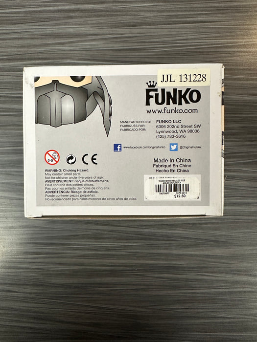 Funko POP! Marvel: Thor w/ Helmet [Missing Sticker] (Damaged Box) #38