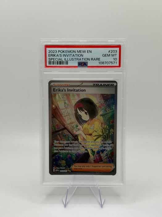 2023 POKEMON MEW EN Erika's Invitation #203 Special Illustration Rare [GEM MT PSA 10]