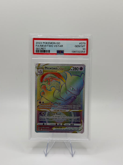 2022 POKEMON GO Mewtwo VSTAR #079 SECRET [GEM MT PSA 10]