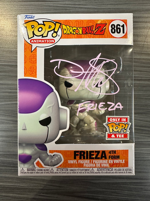 Funko POP! Animation: Dragon Ball Z - Frieza [4th Form][Metallic] (POP & TEE! Exclusive/Tee Not Included)(Signed/Daman Mills/PSA) #861
