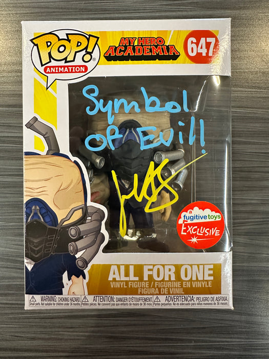 Funko POP! Animation: My Hero Academia - All For One (Fugitive Toys)(Signed/John Swasey/Beckett)(Damaged Box) #647