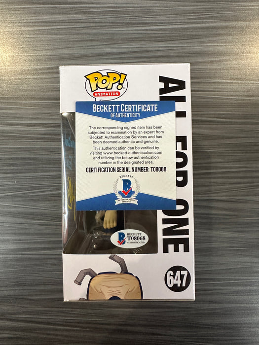 Funko POP! Animation: My Hero Academia - All For One (Fugitive Toys)(Signed/John Swasey/Beckett)(Damaged Box) #647