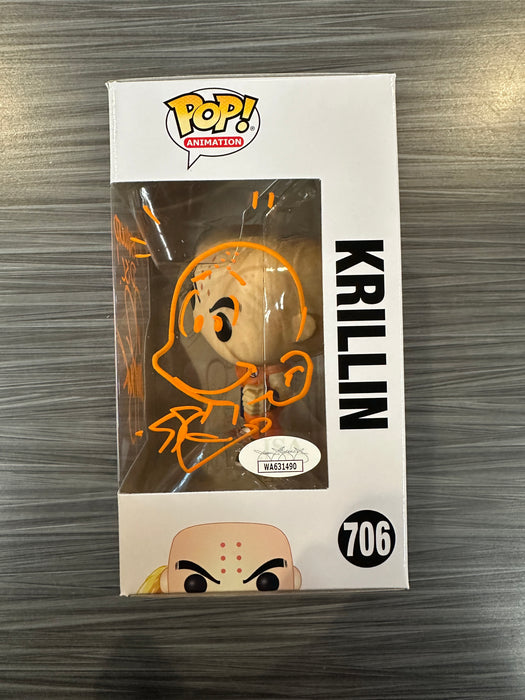 Funko POP! Animation: Dragonball Z - Krillin (Signed/Sonny Strait/JSA) #706