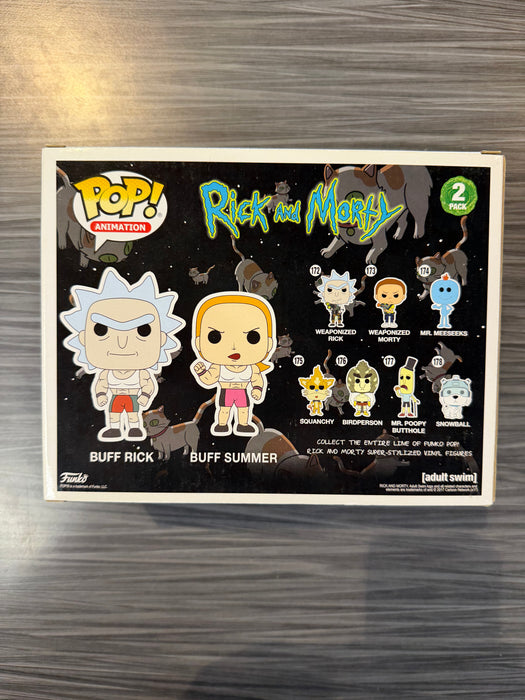Funko POP! Animation: Rick And Morty - Buff Rick and Buff Summer 2 Pack (2017 Summer Convention)(Damaged Box)