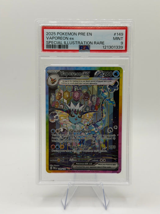 2025 POKEMON PRE EN Vaporeon ex #149 Special Illustration Rare [MINT PSA 9]