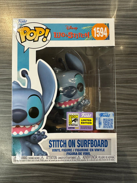 Funko POP! Disney: Lilo & Stitch - Stitch on Surfboard (2025 SDCC)(Damaged Box) #1594