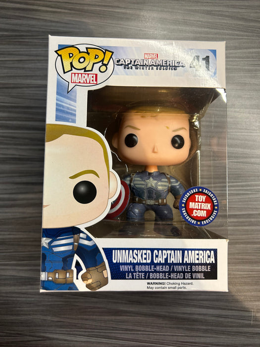 Funko POP! Captain America The Winter Soldier: Unmasked Captain America (ToyMatrix)(Damaged Box) #41