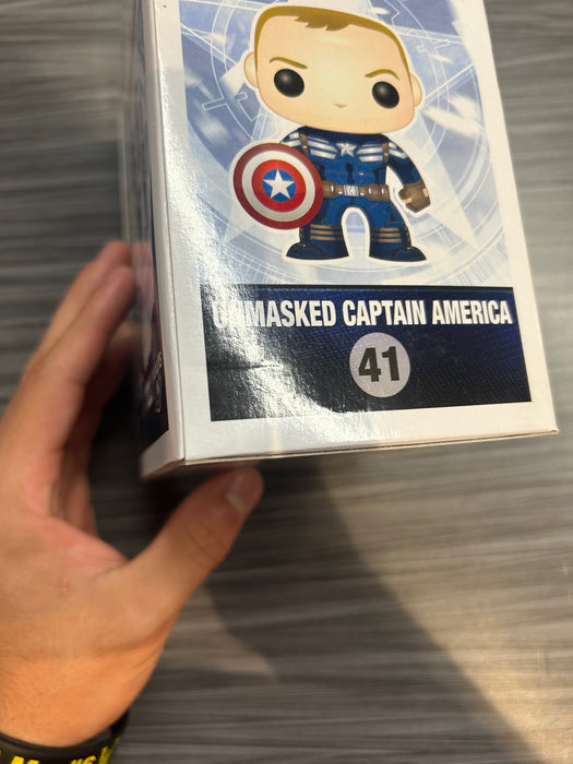 Funko POP! Captain America The Winter Soldier: Unmasked Captain America (ToyMatrix)(Damaged Box) #41