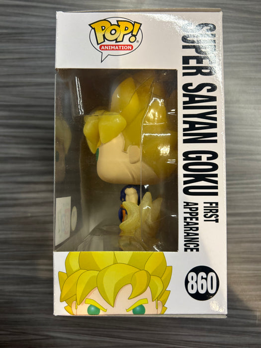 Funko POP! Animation: DragonBall Z - Super Saiyan Goku (First Appearance)(GiTD)(Go! Sticker)(Damaged Box) #860