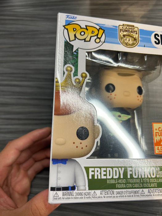 Funko POP! Camp Fundays: Freddy Funko As Luke Skywalker with Grogu (2023 Camp Fundays)(4,000 PCS)(Damaged Box)[B] #SE