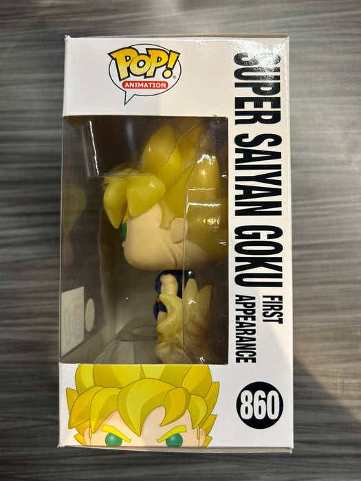Funko POP! Animation: DragonBall Z - Super Saiyan Goku (First Appearance)(GiTD)(Go! Sticker)(Damaged Box*) #860
