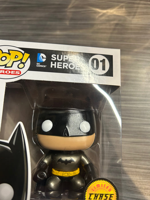 Funko POP! Heroes: DC Universe - Batman [Metallic][Blue Box](CHASE)(Damaged Box) #01
