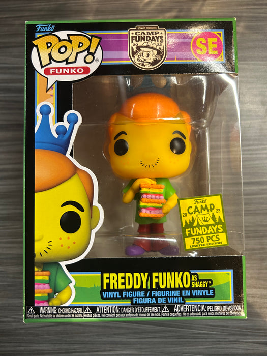 Funko POP! Camp Fundays: Freddy Funko As Shaggy (Blacklight)(2023 Camp Fundays 750 PCS)(Damaged Box)[B] #SE