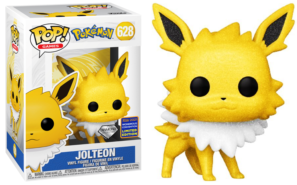 Funko POP! Games: Pokemon - Jolteon (Diamond)(2021 Wonderous Convention)(Damaged Box) #628