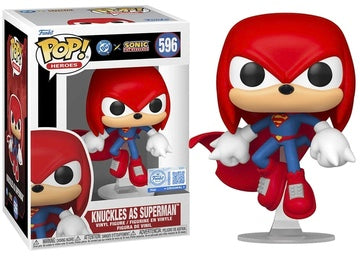 Funko POP! Heroes: DC X Sonic The Hedgehog - Knuckles as Superman (Target/Funko Sticker)(Damaged Box) #596