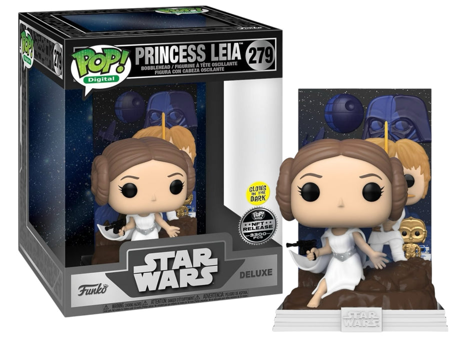 Funko POP! Digital: Star Wars - Princess Leia (GiTD)(NFT Release/3300 PCS)(Damaged Box) #279