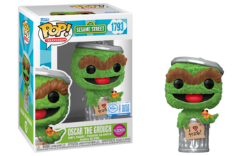 Funko POP! Television: Sesame Street - Oscar The Grouch (Flocked)(Funko Sticker/Box Lunch) #1793