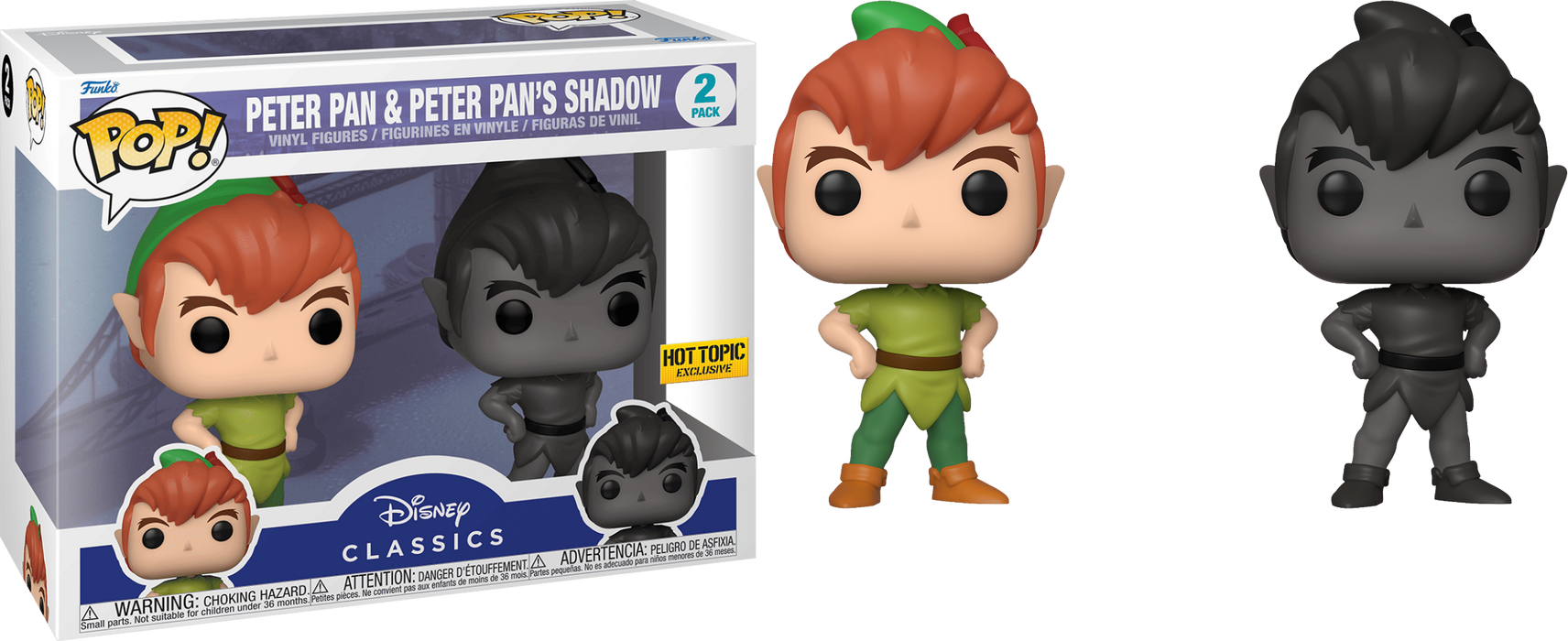 Funko POP! Disney: Peter Pan & Peter Pan's Shadow (Hot Topic) [2-Pack]