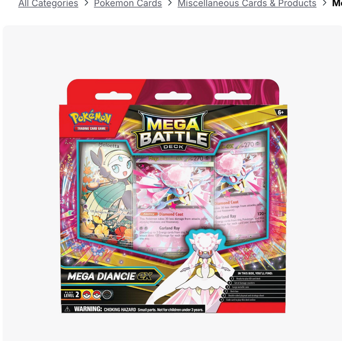 Pokémon Mega Evolution Mega Battle Deck Box [Mega Diancie ex]