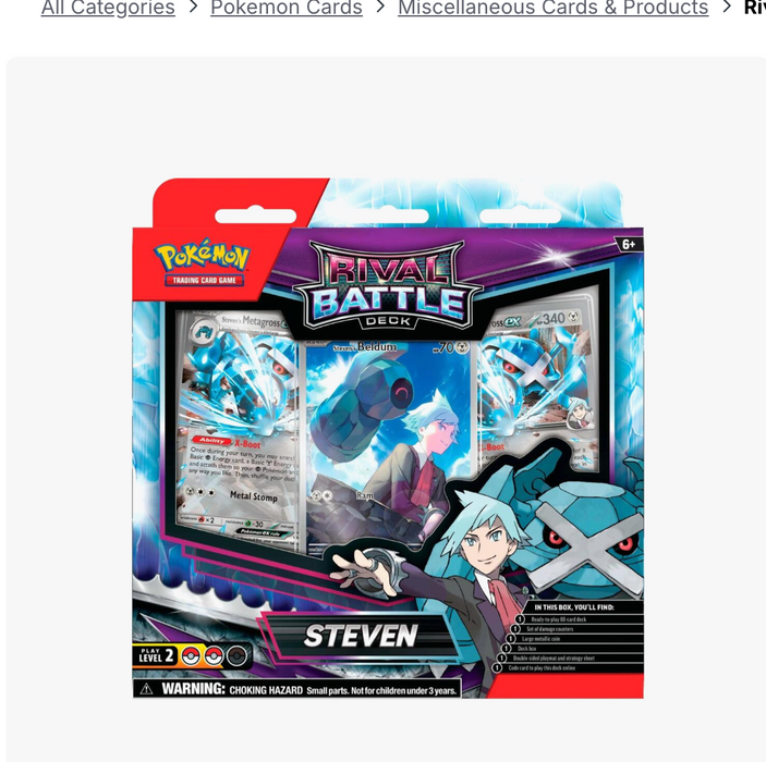 Pokémon TCG Rival Battle Deck Box [Steven's Beldum]