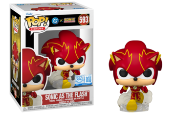 Funko POP! Heroes: DC X Sonic The Hedgehog - Sonic as the Flash (Target/Funko Sticker)(Damaged Box) #593