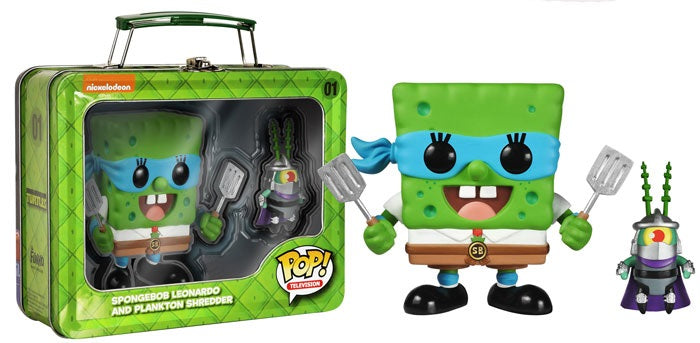Funko POP! Animation: Spongebob Squarepants - Spongebob Leonardo and Plankton Shredder (2014 SDCC/1000 PCS)