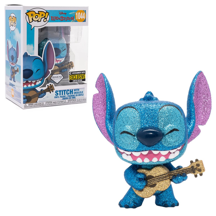 Funko POP! Disney: Lilo & Stitch - Stitch w/ Ukulele (Diamond)(Entertainment Earth)(Damaged Box) #1044