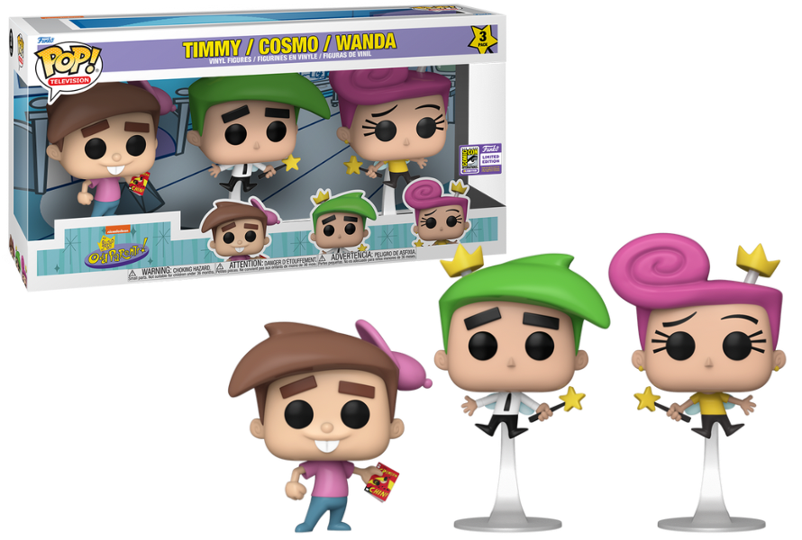 Funko POP! Television: Fairly Odd Parents - Timmy / Cosmo / Wanda (2023 SDCC)(Damaged Box) [3-Pack]