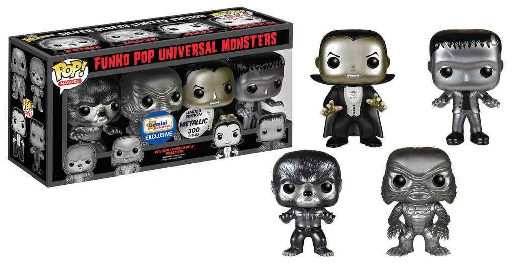 Funko POP! Movies: Universal Monsters (Metallic 300 PCS)(Gemini)(Damaged Box)[4-Pack]