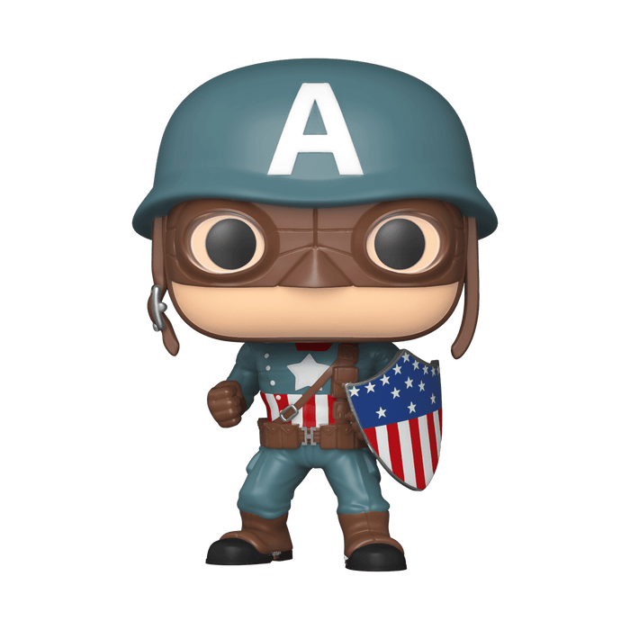 Funko POP! Marvel: WWII Ultimates Captain America (Marvel Corps)(Damaged Box) #821