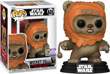 Funko POP! Star Wars: Wicket with Slingshot (2023 SDCC)(Damaged Box) #631