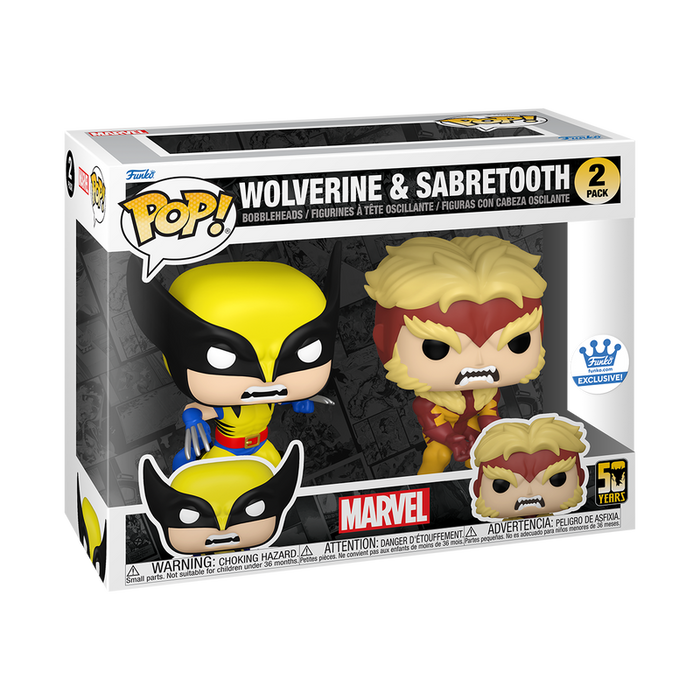 Funko POP! Marvel: Wolverine & Sabretooth (Funko)(Damaged Box)[2-Pack]