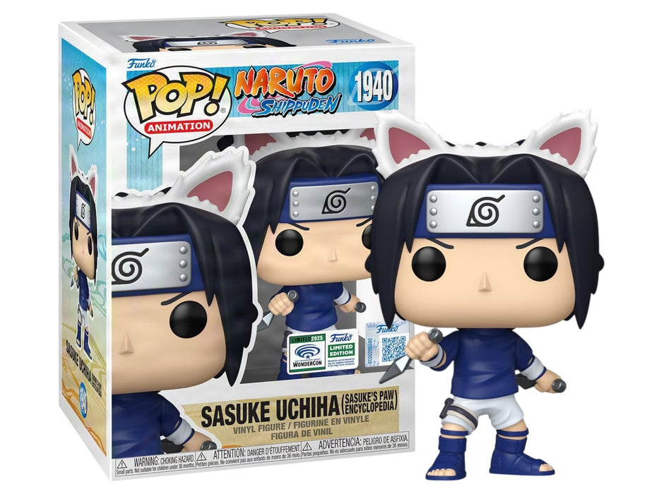 Funko POP! Animation: Naruto Shippuden - Sasuke Uchiha [Sasuke's Paw Encyclopedia] (2025 WonderCon)(Damaged Box) #1940