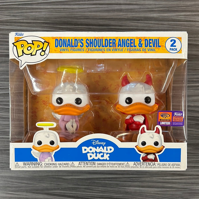 Funko POP! Disney: Donald Duck - Donald's Shoulder Angel & Devil (2022 Wondercon)[2-Pack](Damaged Box)
