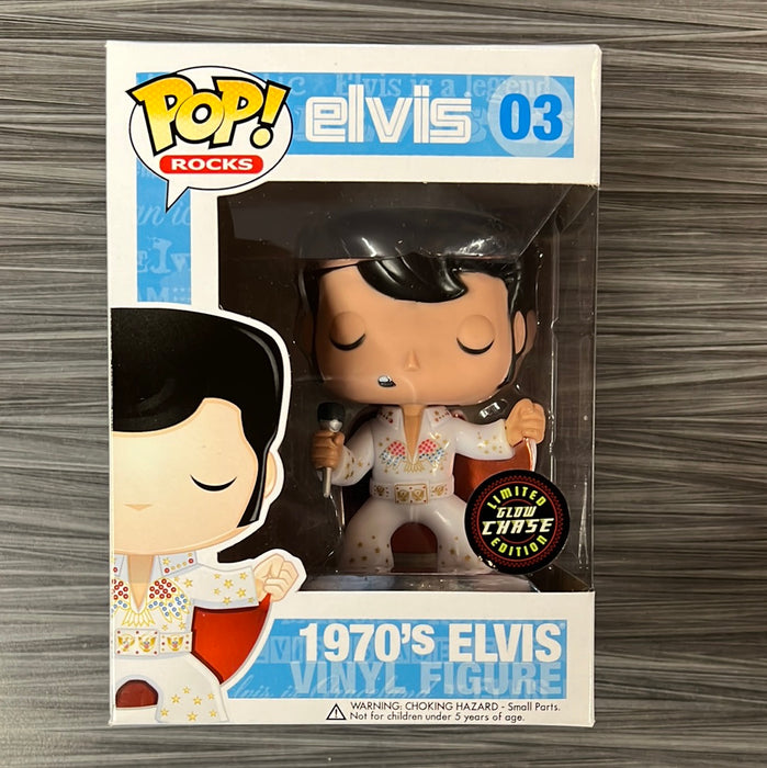 Funko POP! Rocks: Elvis - 1970's Elvis (GiTD)(CHASE)(Damaged Box) #03