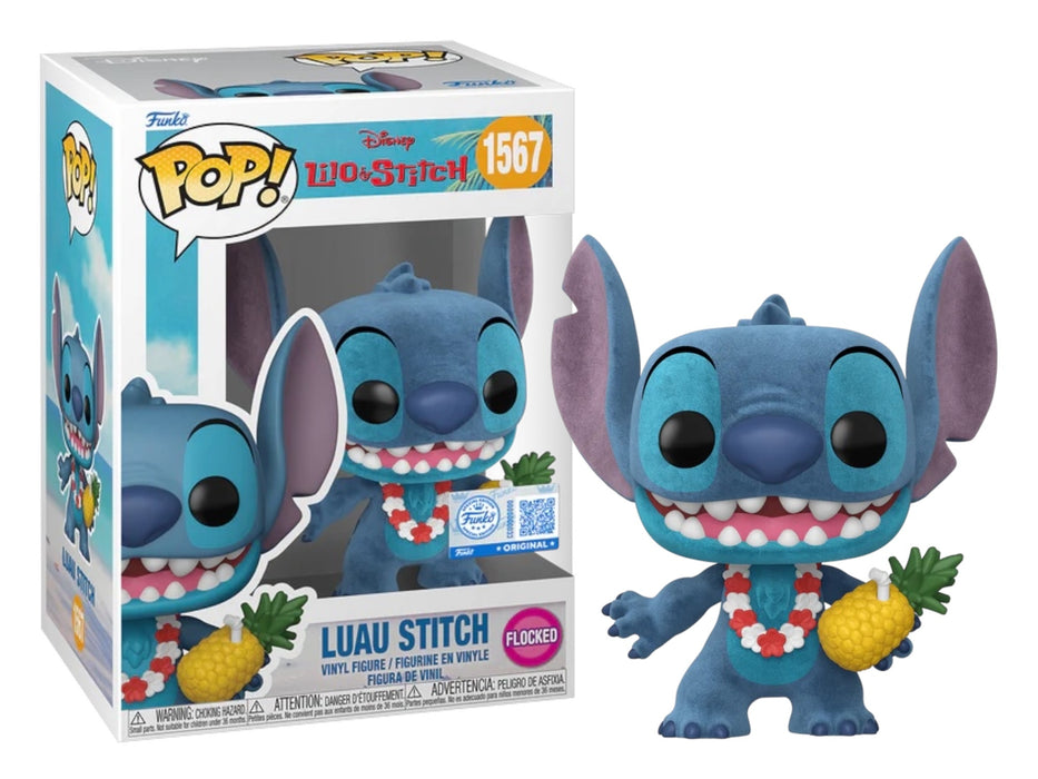 Funko POP! Disney Lilo & Stitch - Luau Stitch (Flocked)(Target/Funko Sticker)(Damaged Box) #1567
