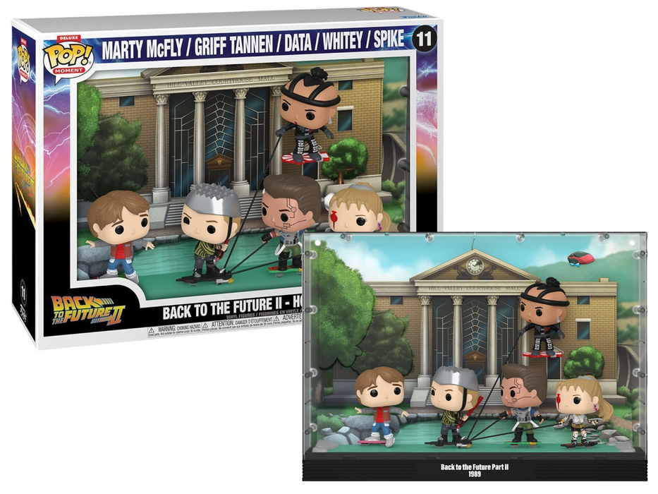 Funko POP! Deluxe Moment: Back To The Future - Marty McFly / Griff Tannen / Data / Whitey / Spike - Hoverboard Chase (Damaged Box) #11