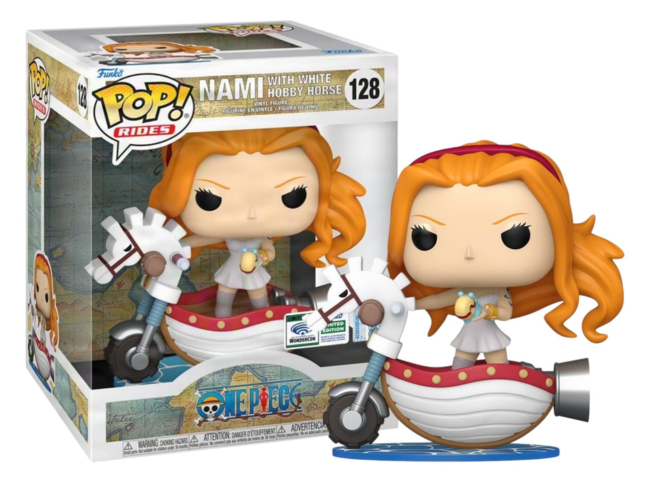 Funko POP Rides! One Piece: Nami with White Hobby Horse (2025 WonderCon)(Damaged Box) #128