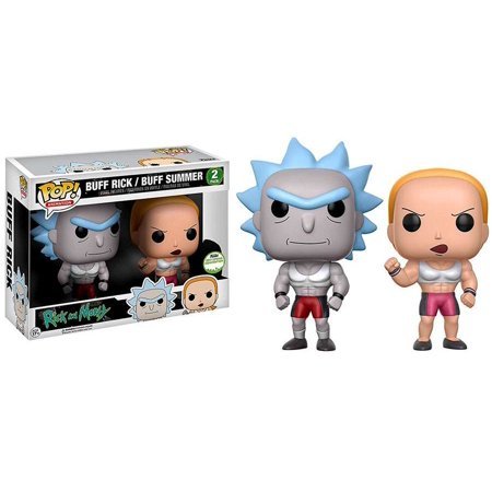 Funko POP! Animation: Rick And Morty - Buff Rick and Buff Summer 2 Pack (2017 Summer Convention)(Damaged Box)
