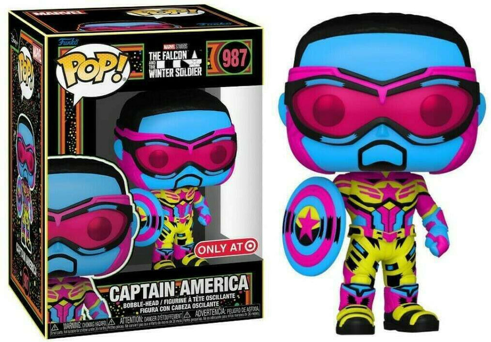 Funko POP! Marvel: The Falcon & The Winter Soldier - Captain America [Black Light](Target) #987
