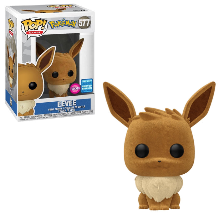 Funko POP! Games: Pokemon - Eevee (Flocked)(2020 Wondrous Convention) #577