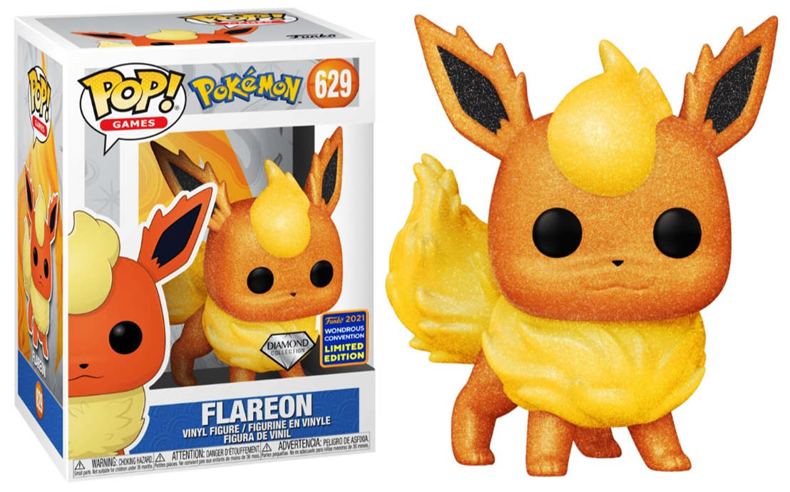 Funko POP! Games: Pokemon - Flareon (Diamond)(2021 Wonderous Convention) #629