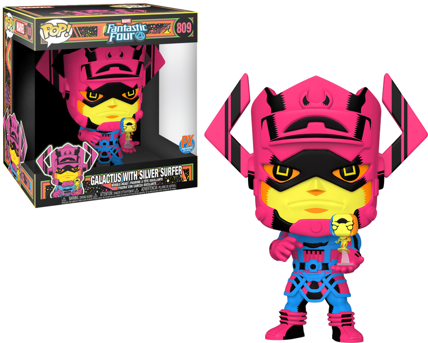 Funko POP! Marvel: Fantastic Four - Galactus w/ Silver Surfer [10 Inch][Black Light] (PX Previews)