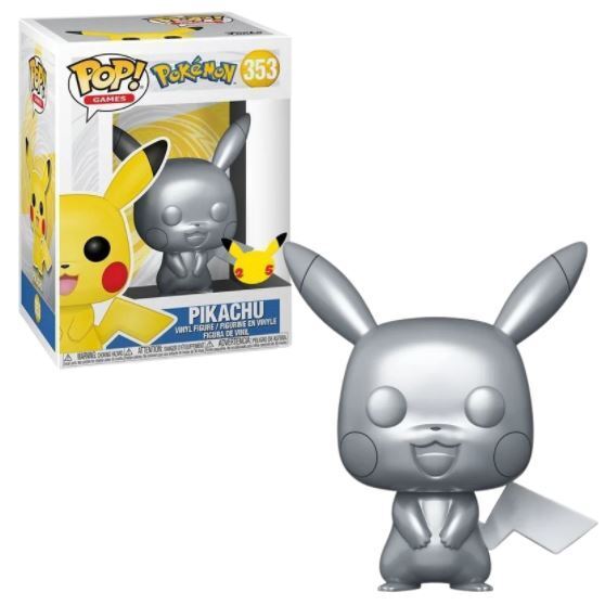 Funko POP! Games: Pokemon - Pikachu [Metallic Silver](25th Anniversary)(Damaged Box) #353