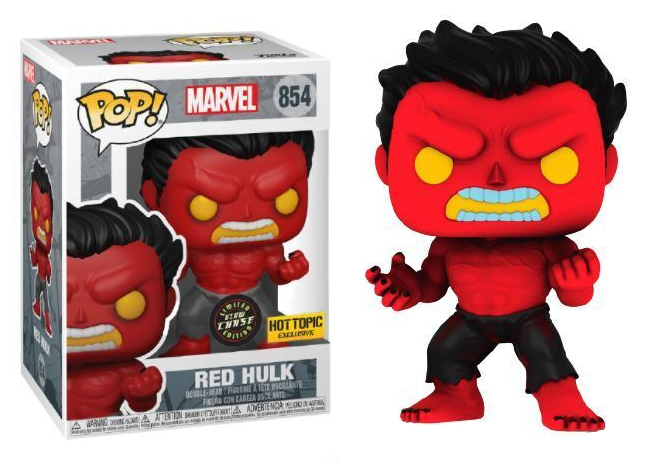 Funko POP! Marvel: Red Hulk (Hot Topic)(GiTD)(CHASE)(Damaged Box) #854
