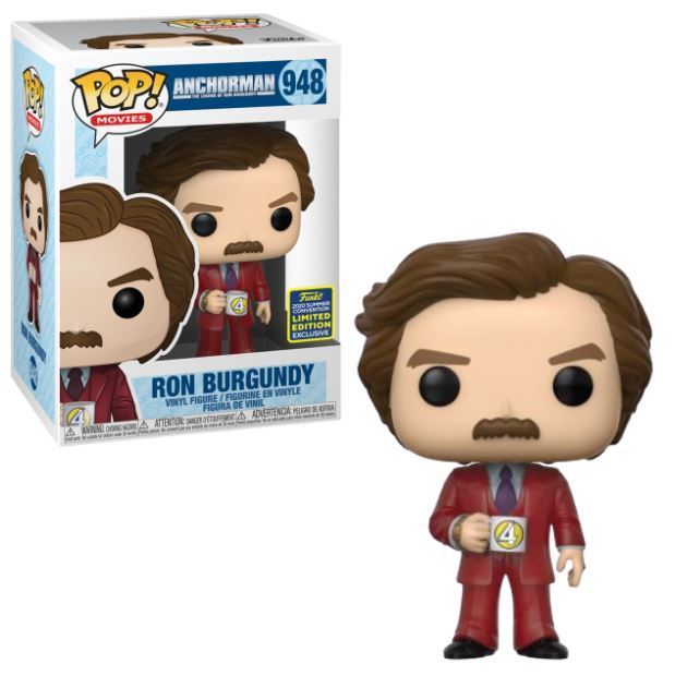 Funko POP! Movies: Anchorman - Ron Burgundy(2020 Summer Convention/Shared)(Damaged Box) #948